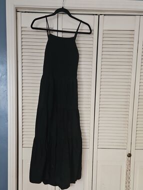 Universal Thread Black Spaghetti-Strap Tiered Maxi Dress